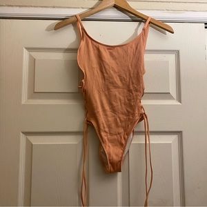 Victoria’s Secret PINK Peach One Piece Open Back Swimsuit